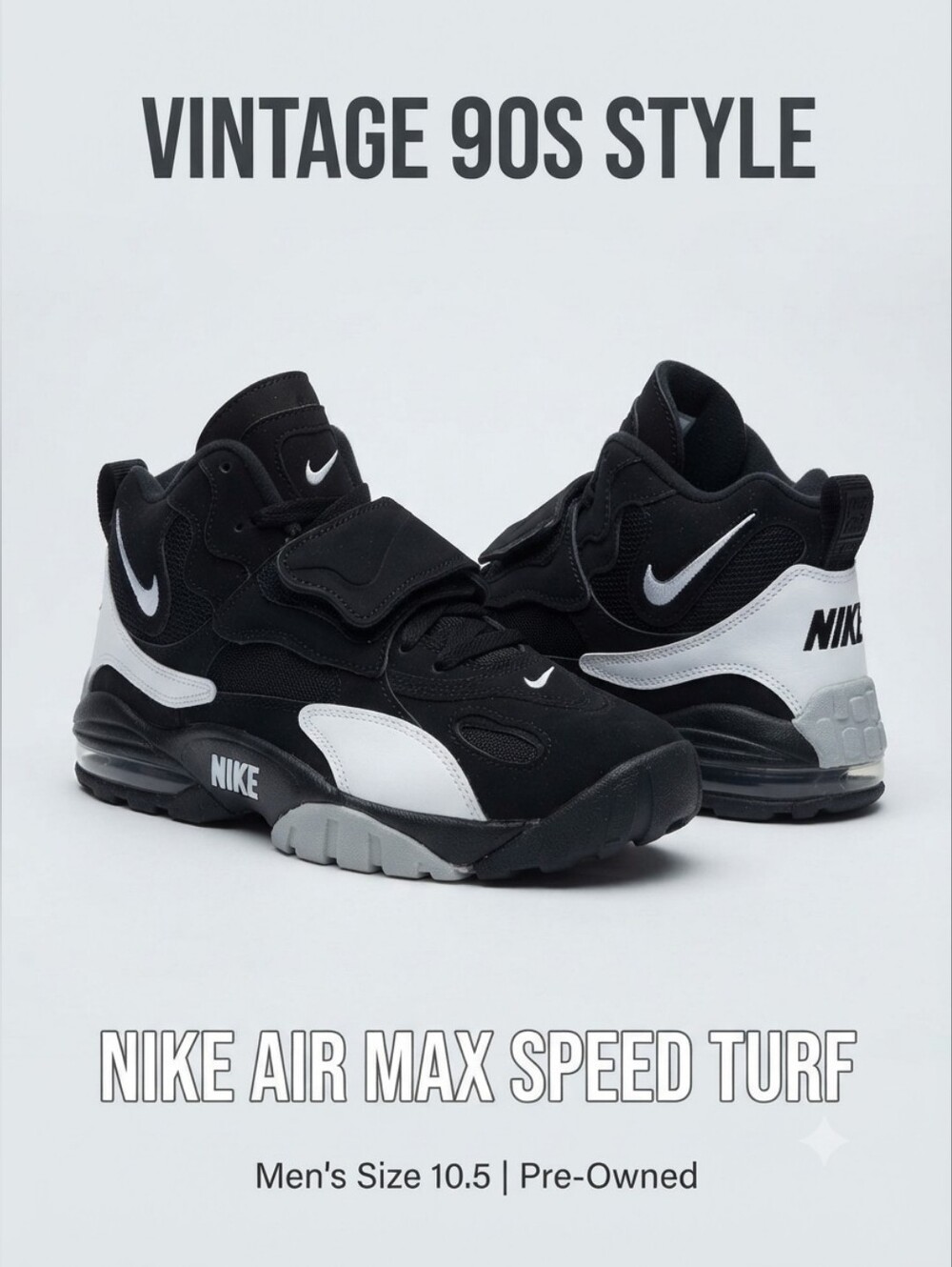 Nike Air Max Speed Turf "Black / White" (2012) – Men’s Size 10.5